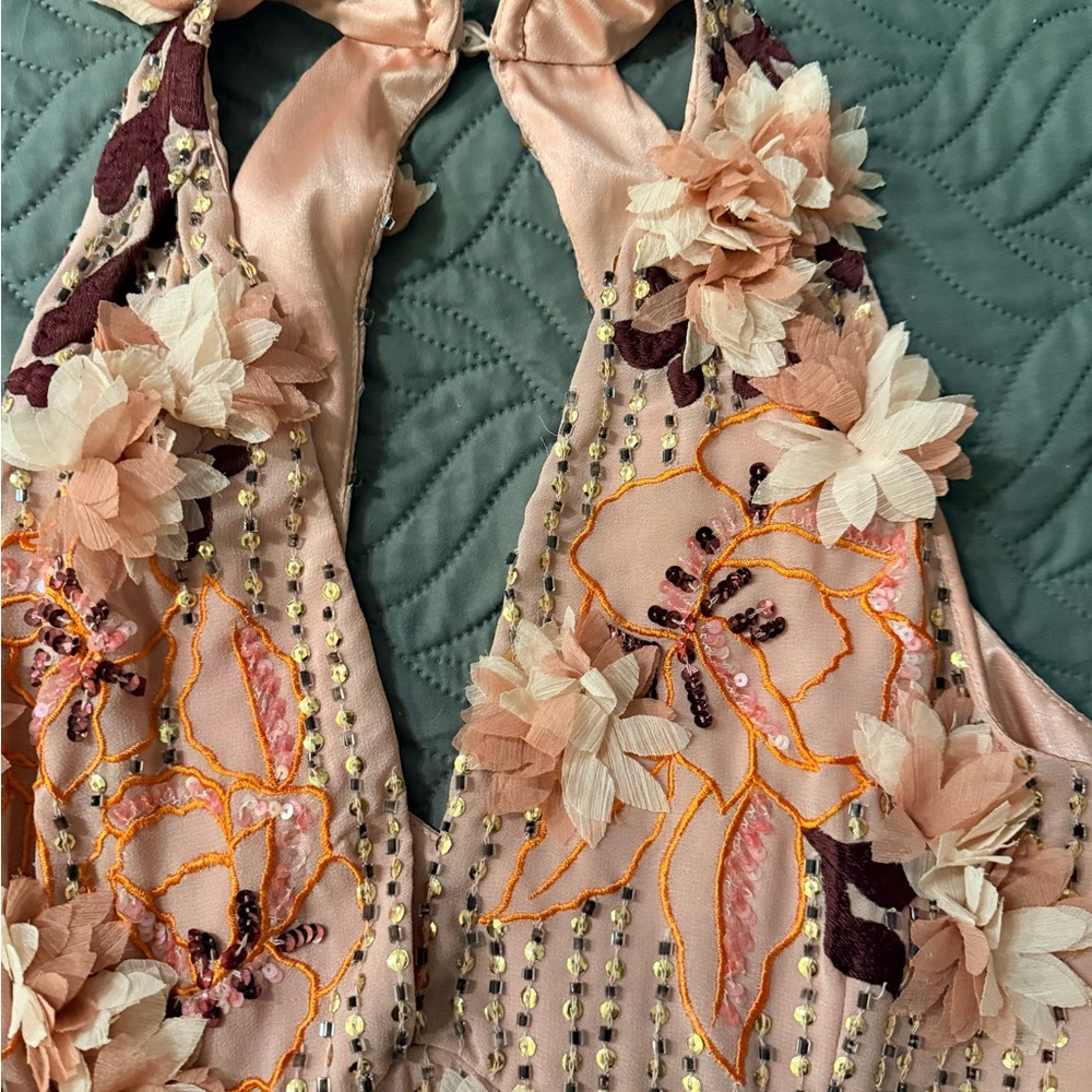 Karen Millen Pink Floral Embellished Dress - Picture 9 of 15